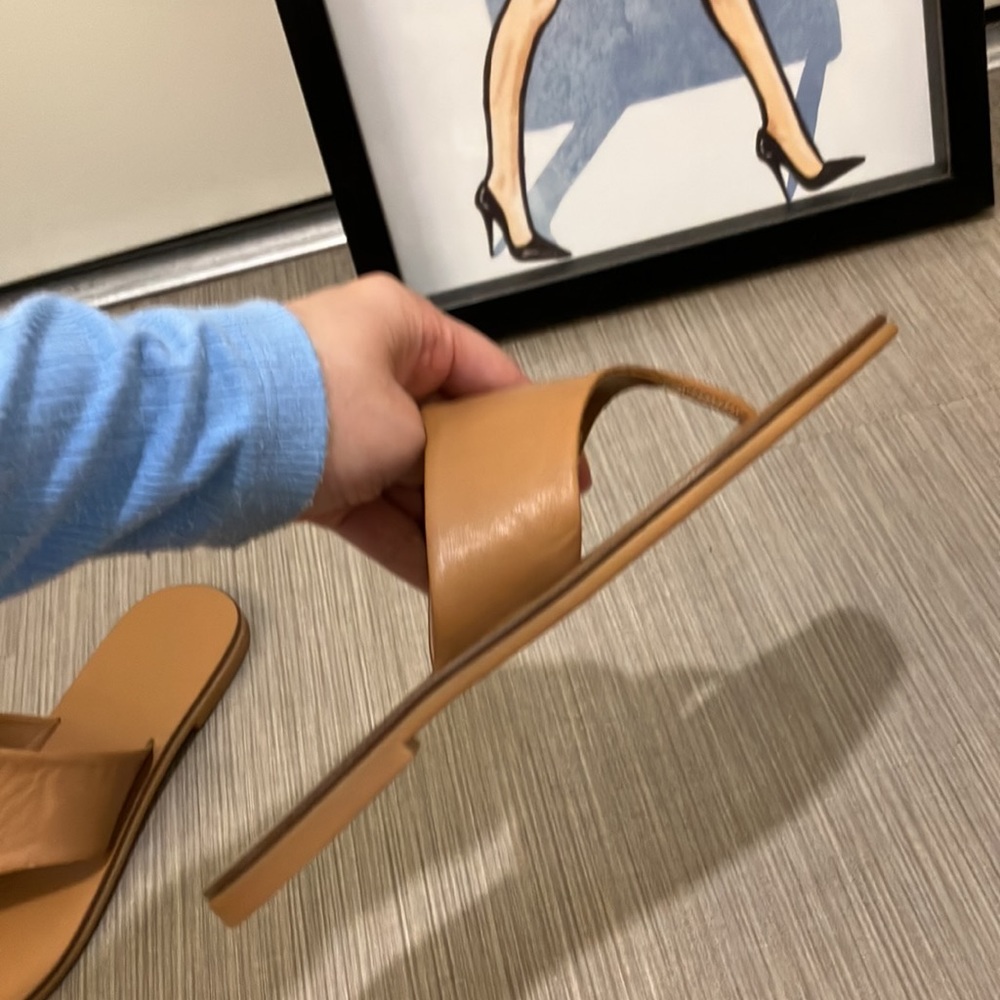 Everlane The Day Post Leather Sandal Tan Brown color Size 6 - Picture 6 of 12